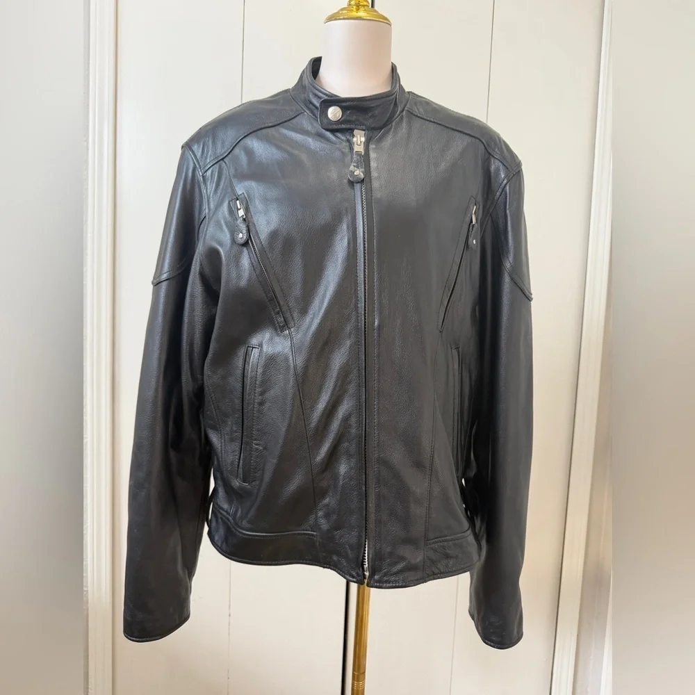Wilsons Leather Men's Black Moto Jacket